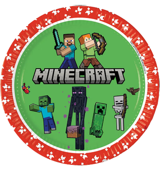 Minecraft 8 FSC Plastfrie Tallerkener i papir 23cm