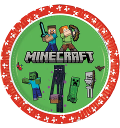 Minecraft 8 FSC Plastfrie Tallerkener i papir 23cm
