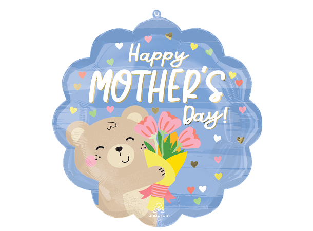 Mothers Day - Bear Hugs 1 Folieballong med form - 53x53cm