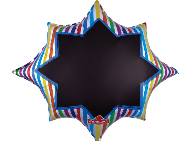 Multi-Stripe Burst Black Board 1 Stor folieballong med form 88x73cm