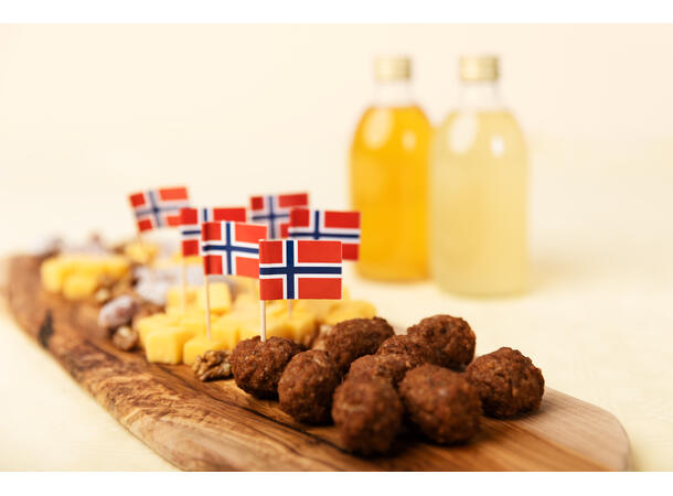 Norske flagg 50 Cocktailpinner med flagg