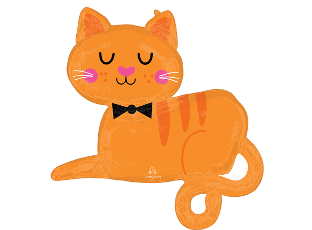 Orange Tabby Cat 1 Stor folieballong med form - 76x78cm