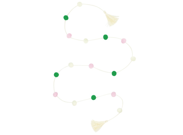 Pastel - pom-poms girlander med dusker 1 Girlander i filt - 1,83m