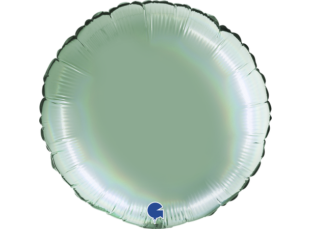 Rainbow Holographic - Platinum Tiffany 1 Folieballong - Rund - 18" (43cm)