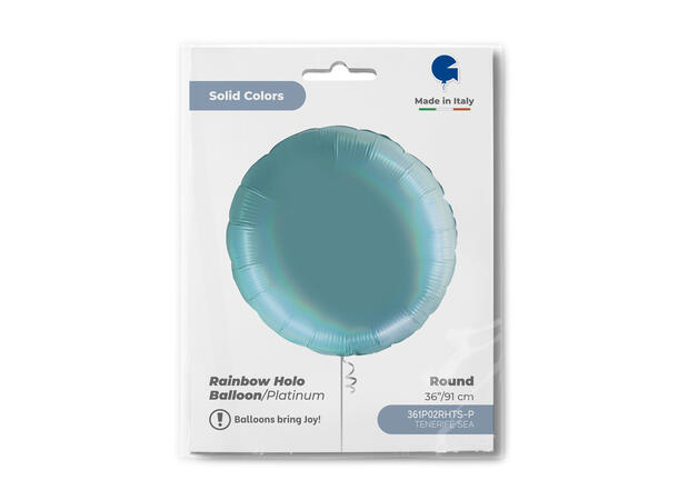 Rainbow Holographic Platinum TenerifeSea 1 Folieballong - Rund - 36" (91cm)