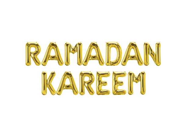 Ramadan Kareem - Gull Ballongord - 13 ballonger - 41cm (16")