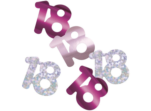 Rosa & Sølv Glitz - #18 1 Pose Bordkonfetti - 14g