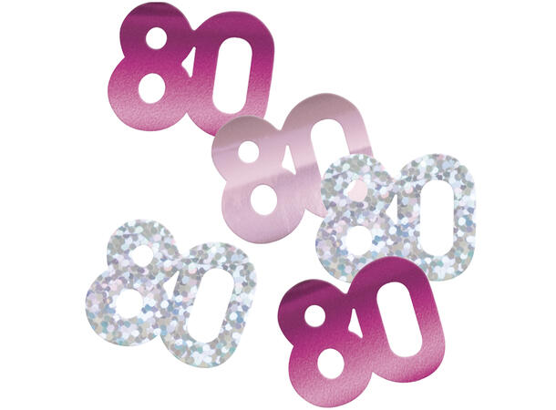 Rosa & Sølv Glitz - #80 1 Pose Bordkonfetti - 14g