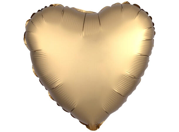 Satin Luxe® Gold Sateen Heart 1 Folieballong - Hjerte - 18" (43cm)