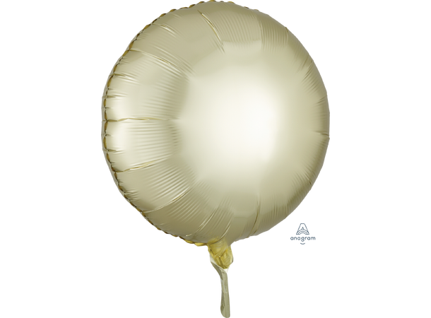 Satin Luxe® Pastel Yellow Circle 1 Folieballong - Rund - 18" (43cm)