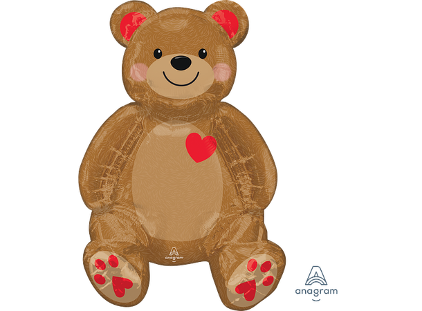 Sitting Teddy 1 Folieballong med form - 43x50cm