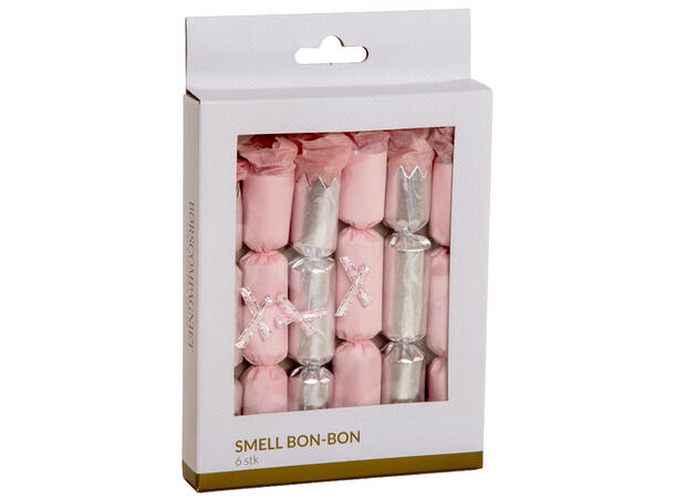 Smell Bon-Bon - Lys rosa 2 assortert 6 stk 15 cm lange, med knall,vits & hatt 