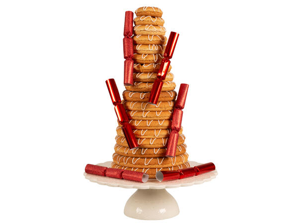 Smell Bon-Bon - rød 2 assortert metallic 6 stk 15 cm lange, med knall,vits & hatt 