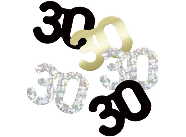 Sort & Sølv Glitz - #30 1 Pose Bordkonfetti - 15g
