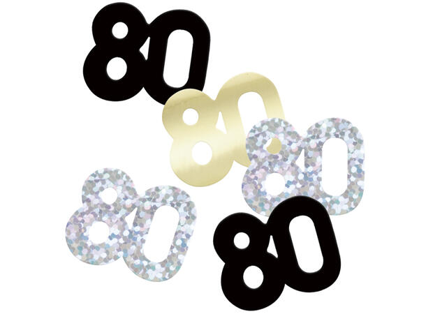 Sort & Sølv Glitz - #80 1 Pose Bordkonfetti - 15g