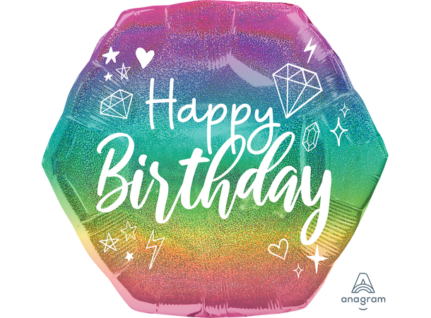 Sparkle Birthday 1 Stor folieballong med form - 58x55cm