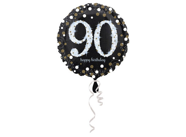 Sparkling Birthday 90 1 Folieballong - Rund - 19" (45cm)
