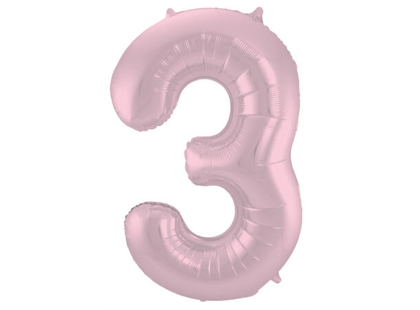 Tallballong - Pastel Rosa Matt - 3 1 Folieballong - 86cm (34")