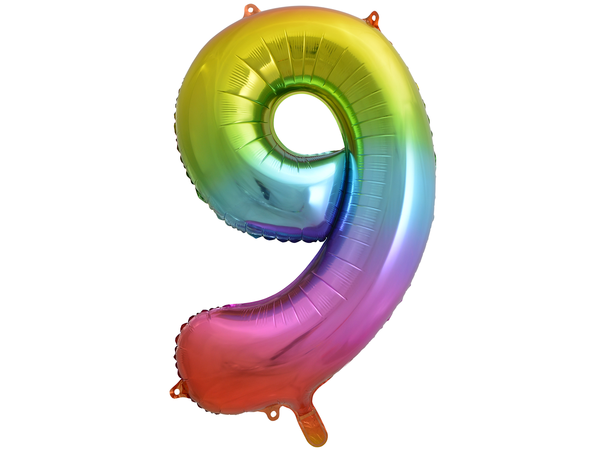 Tallballong - Rainbow - 9 1 Folieballong - 86cm (34")