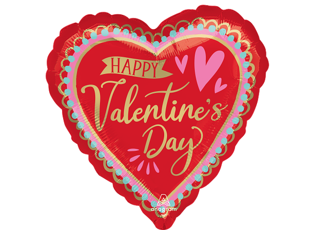 Valentines Day - Artistic Affection 1 Folieballong - Rund - 18" (43cm)