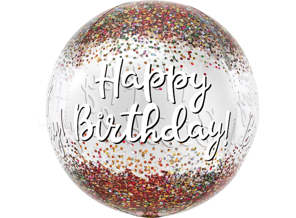 "Happy Birthday" - Sequins 1 Ballongball - ORBZ - 38x40cm