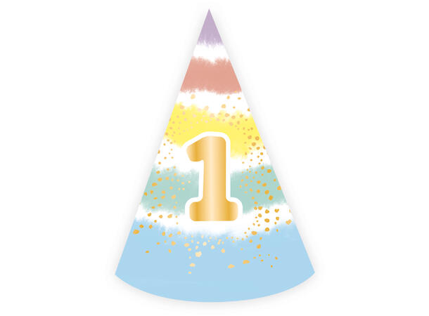 1st Birthday Rainbow 1 papirhatt