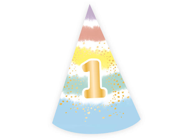 1st Birthday Rainbow 1 papirhatt