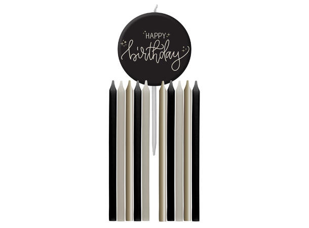 Creme Noir - "Happy Birthday" 11 Kakelys - 9,5cm