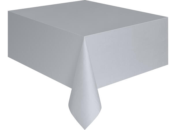 Ensfarget - Sølv - Kompakt Pakket 1 Plastikkduk firkantet - 137x214cm