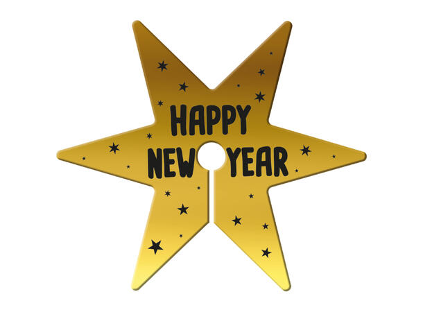 Glassdekorsett - Black & Goldt HNY 12 dekorasjoner til drinkglass i papir