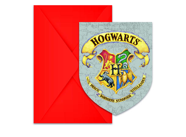 Harry Potter Hogwarts Houses 6 FSC - Invitasjoner med konvolutt