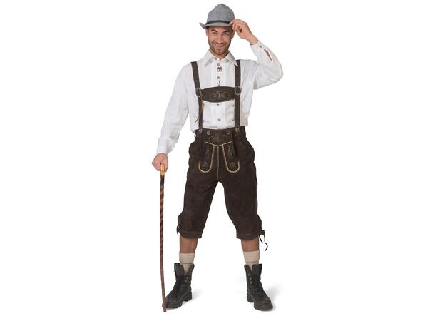 Lederhosen i ekte skinn- Ludwig 60-62 XL 1 Shorts med seler 