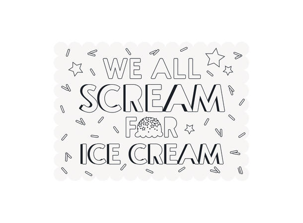 Pastel Ice Cream 6 Fargeleggbare bordbrikker i papir 