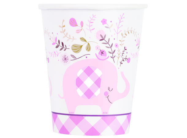 Pink Floral Elephant 8 Kopper i papp - 2,5dl