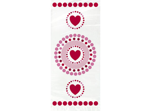 Radiant Hearts 20 Cellofanposer - 28x13cm, inkl lukkere