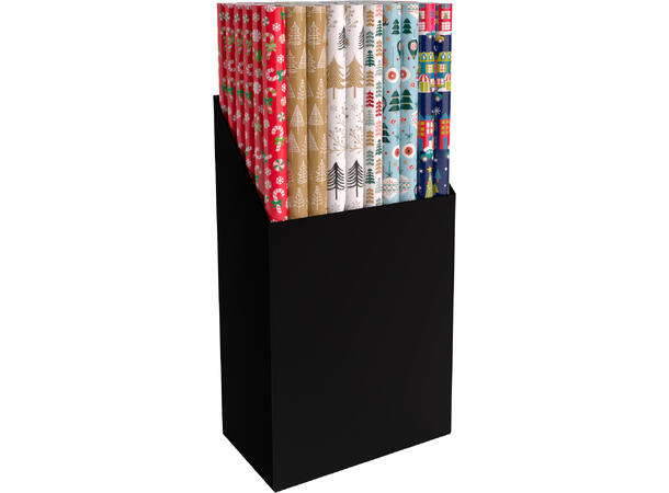 6 Assorterte gavepapir - Jul 1 display m/60 ruller - 70x200cm