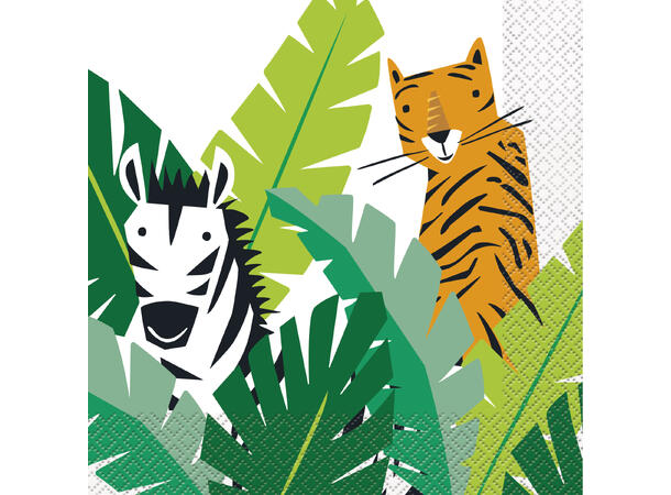 Animal Safari 16 Lunchservietter - 33x33cm