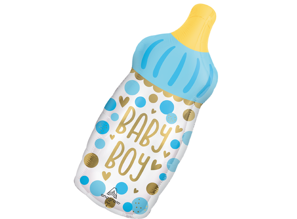 Baby Boy Bottle 1 Stor folieballong med form - 43x71cm