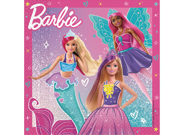 Barbie 20 Tolags papirservietter - 33x33cm