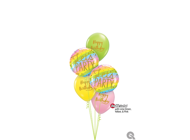 Birthday Brush Script - Diamond Clear 25 gummiballonger - 28cm (11")