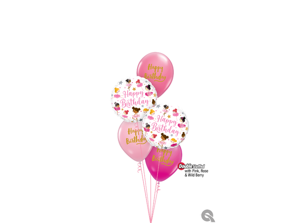 Birthday Brush Script - Diamond Clear 25 gummiballonger - 28cm (11")