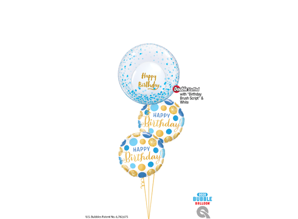 Birthday Brush Script - Diamond Clear 25 gummiballonger - 28cm (11")