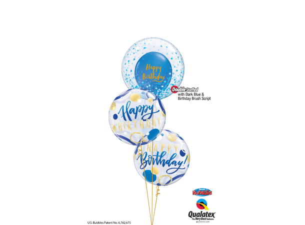 Birthday Brush Script - Diamond Clear 25 gummiballonger - 28cm (11")