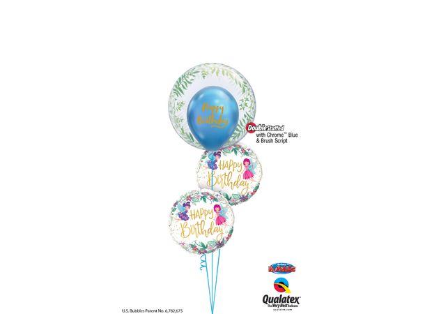 Birthday Brush Script - Diamond Clear 25 gummiballonger - 28cm (11")