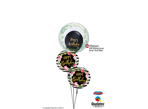 Birthday Brush Script - Diamond Clear 25 gummiballonger - 28cm (11")
