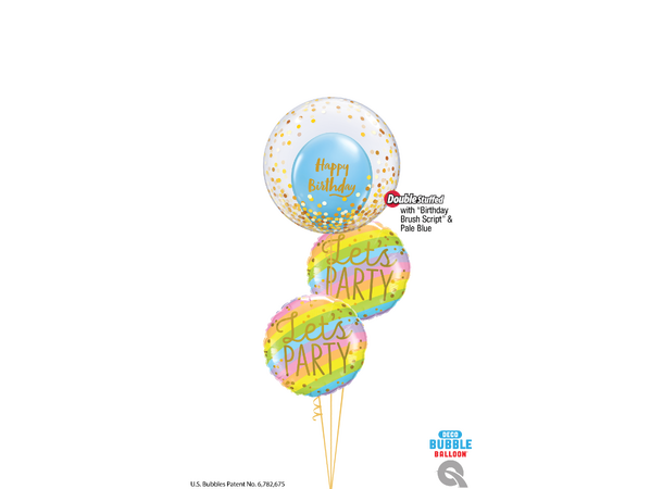 Birthday Brush Script - Diamond Clear 25 gummiballonger - 28cm (11")