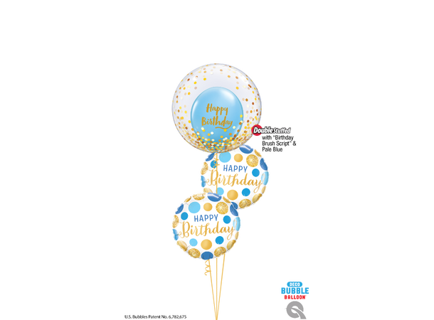 Birthday Brush Script - Diamond Clear 25 gummiballonger - 28cm (11")