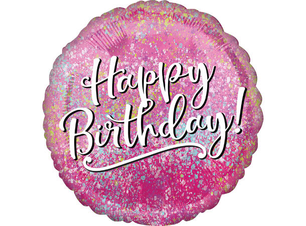 Birthday Pink Fabulous 1 Folieballong - Rund - 18" (43cm)