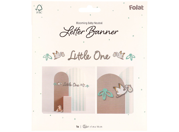 Blooming Baby 1 Bokstavbanner i papir - 2m 