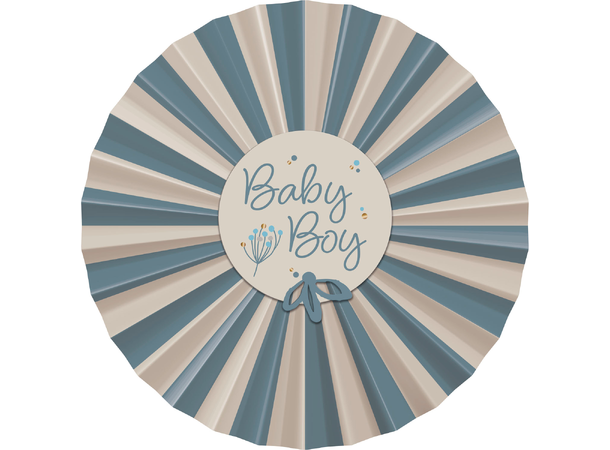 Blooming Baby Boy 3 Papirvifter i papir - 35cm/25cm